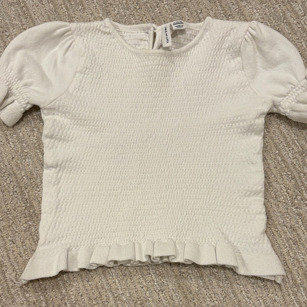 Janie and Jack Cream Textured Baby Top